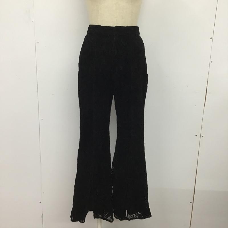 スライ SLY ボトムス ボトムス 030BAM31-2750 FLOCKY LACE FLARE PT フロッキーレース 1 レース柄 黒 / ブラック /  レディース USED 古着 中古 10084538
