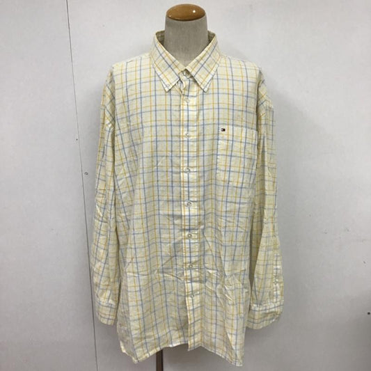 トミーヒルフィガー TOMMY HILFIGER シャツ、ブラウス 長袖 ボタンダウン チェック ワンポイント 白 / ホワイト / X 橙 / オレンジ / X 黄 / イエロー / X 水色 / ライトブルー /  メンズ USED 古着 中古 10084605