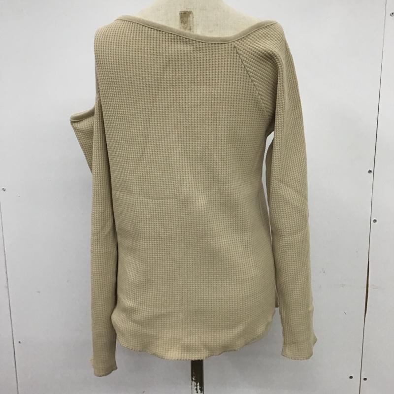 フーズフーチコ who's who Chico カットソー 長袖 CHZ1001106A0003 ワンショルワッフル肩アキTOPS タグ付き FREE 無地 ベージュ / ベージュ /  レディース USED 古着 中古 10084696
