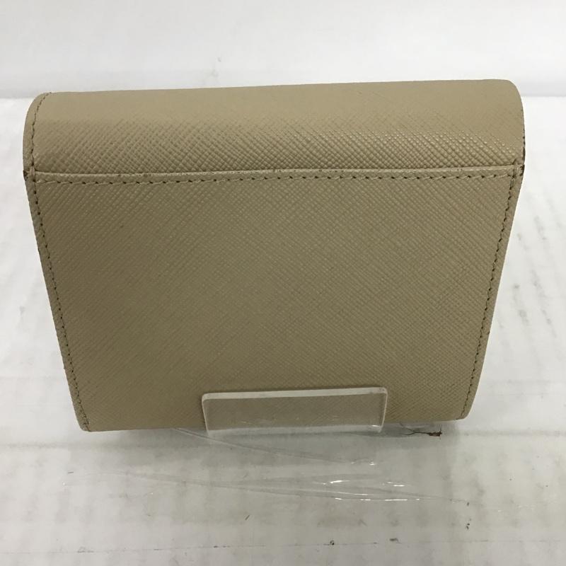 アニエス・ベー agnes b. 財布 二つ折り H303-VLE4 牛革 箱有 ロゴ、文字 ベージュ / ベージュ / X 白 / ホワイト /  レディース USED 古着 中古 10084849