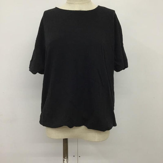 ランバン LANVIN カットソー 半袖 ウール 40 無地 黒 / ブラック /  レディース USED 古着 中古 10084880