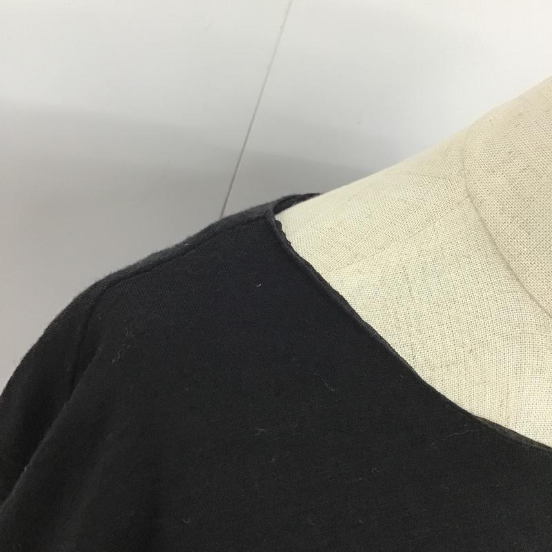 ランバン LANVIN カットソー 半袖 ウール 40 無地 黒 / ブラック /  レディース USED 古着 中古 10084880