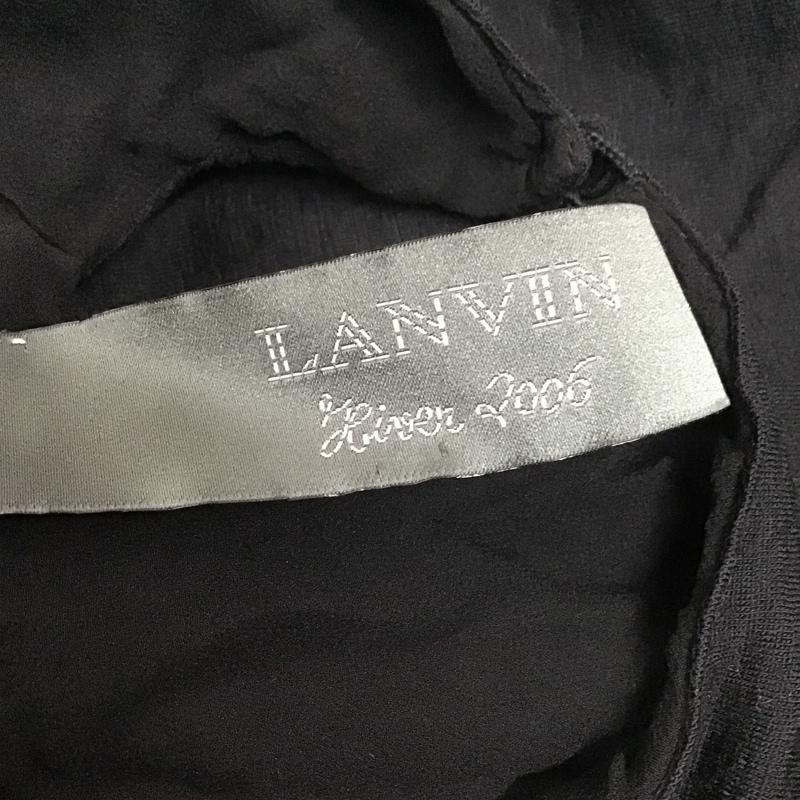 ランバン LANVIN カットソー 半袖 ウール 40 無地 黒 / ブラック /  レディース USED 古着 中古 10084880