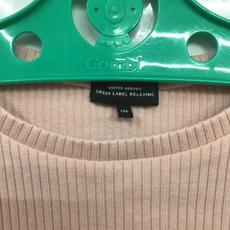 グリーンレーベルリラクシング green label relaxing ワンピース ひざ丈スカート 130cm 無地 X 花柄 マルチカラー / マルチカラー /  ガールズ USED 古着 中古 10084970