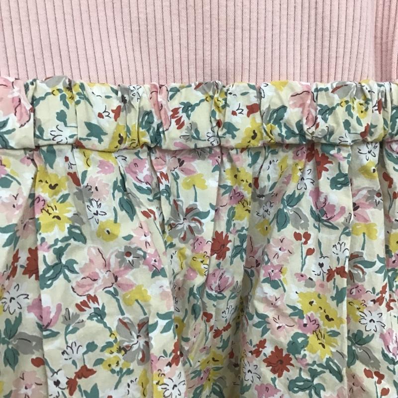 グリーンレーベルリラクシング green label relaxing ワンピース ひざ丈スカート 130cm 無地 X 花柄 マルチカラー / マルチカラー /  ガールズ USED 古着 中古 10084970