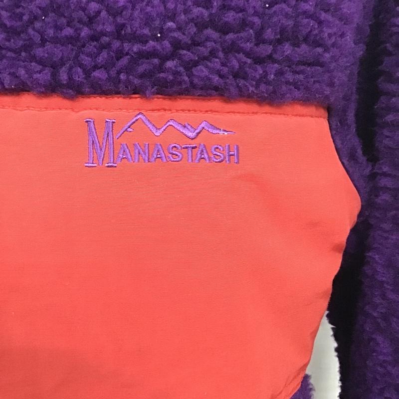 マナスタッシュ MANASTASH ジャケット、上着 ジャケット、ブレザー 7142052 フリースジャケット L ロゴ、文字 紫 / パープル / X 赤 / レッド /  メンズ USED 古着 中古 10085004