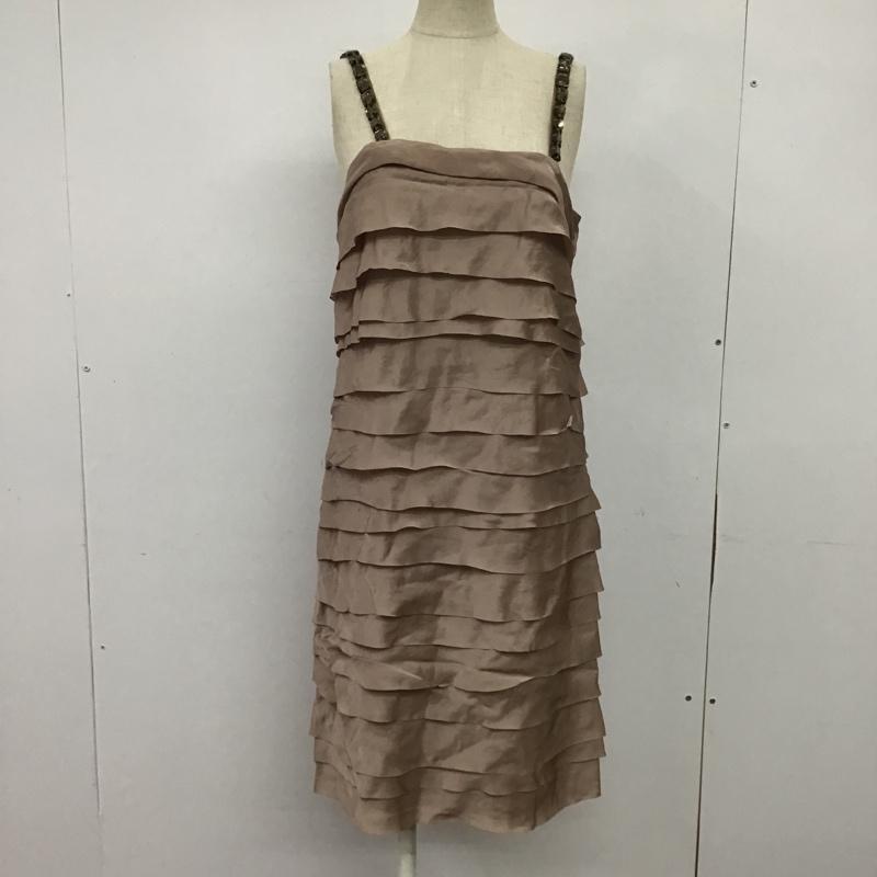 ランバン LANVIN ワンピース ひざ丈スカート 36 無地 ベージュ / ベージュ /  レディース USED 古着 中古 10085051