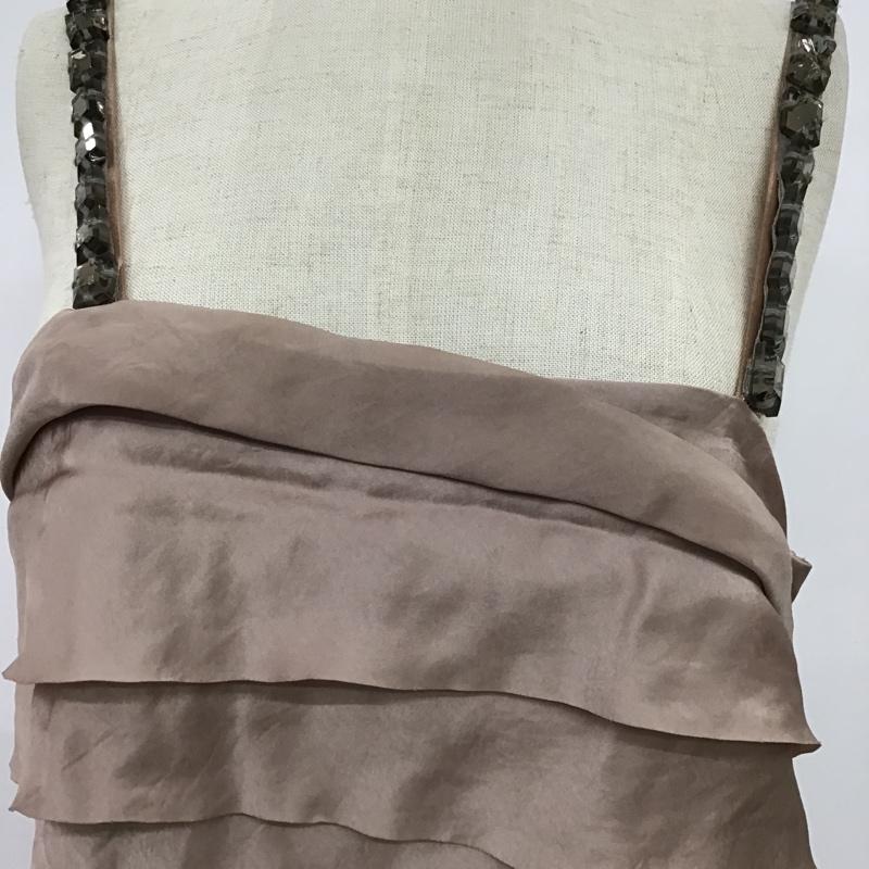 ランバン LANVIN ワンピース ひざ丈スカート 36 無地 ベージュ / ベージュ /  レディース USED 古着 中古 10085051