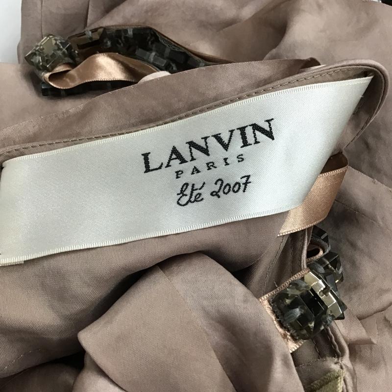 ランバン LANVIN ワンピース ひざ丈スカート 36 無地 ベージュ / ベージュ /  レディース USED 古着 中古 10085051
