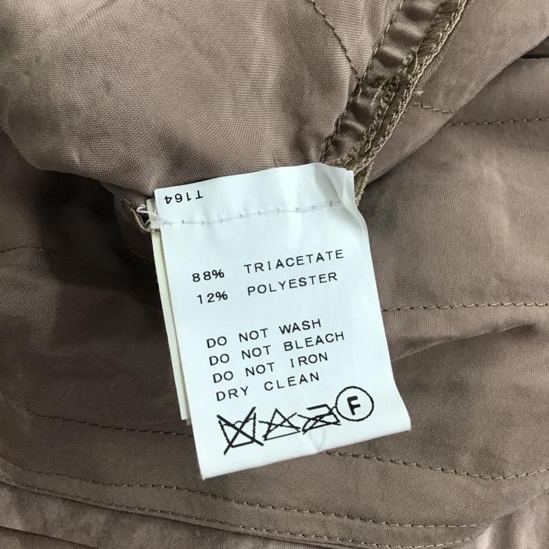 ランバン LANVIN ワンピース ひざ丈スカート 36 無地 ベージュ / ベージュ /  レディース USED 古着 中古 10085051