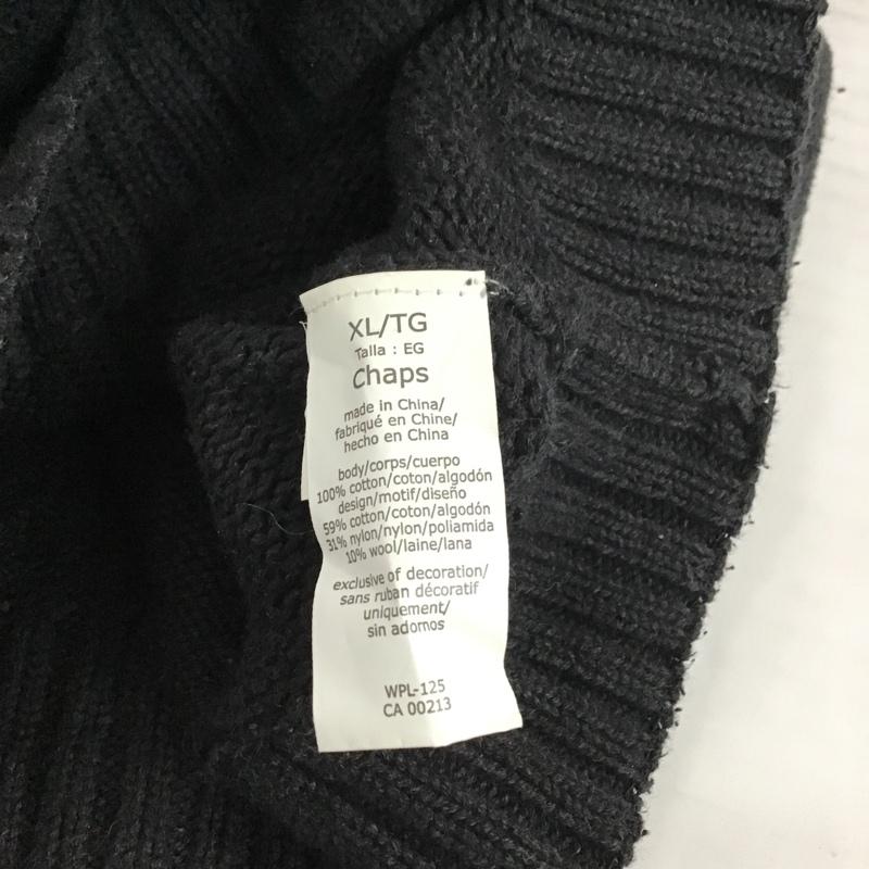 チャップス CHAPS ニット、セーター 長袖 XL  黒 / ブラック /  メンズ USED 古着 中古 10085072