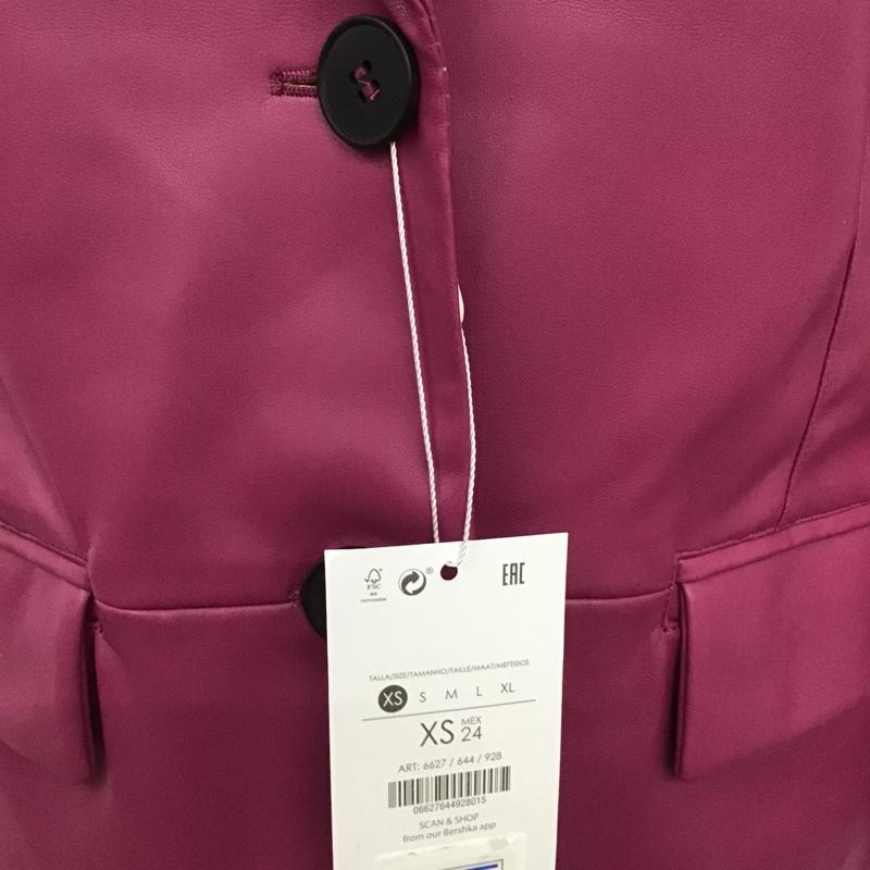 ベルシュカ Bershka ジャケット、上着 ジャケット、ブレザー 6627 644 928 タグ付き XS 無地 紫 / パープル /  レディース USED 古着 中古 10085113