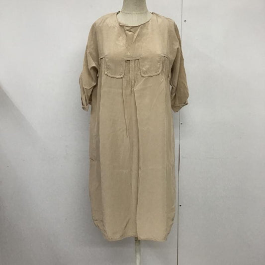 アーキ ARCHI ワンピース ひざ丈スカート M 無地 ベージュ / ベージュ /  レディース USED 古着 中古 10085123
