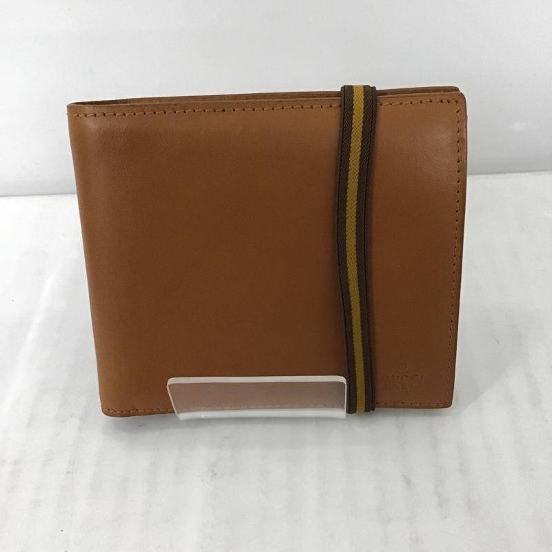 グッチ GUCCI 財布 二つ折り ロゴ、文字 茶 / ブラウン /  メンズ USED 古着 中古 10085209