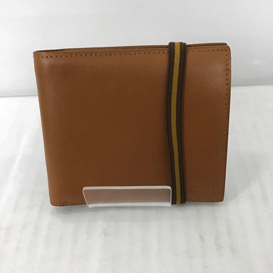 グッチ GUCCI 財布 二つ折り ロゴ、文字 茶 / ブラウン /  メンズ USED 古着 中古 10085209