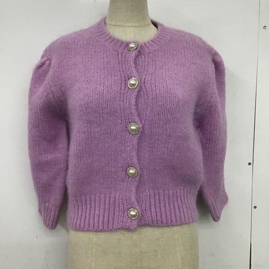 ザラ ZARA カーディガン 七分袖 3653 001 612 パールボタン S 無地 紫 / パープル /  レディース USED 古着 中古 10085384
