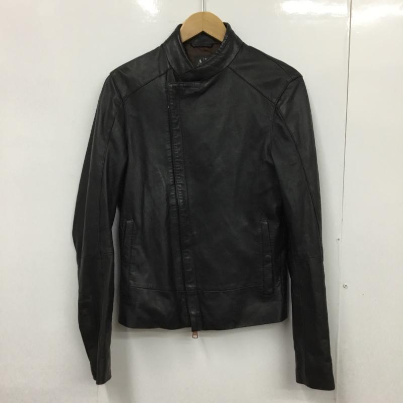 アルマーニエクスチェンジ ARMANI EXCHANGE ジャケット、上着 レザージャケット 羊革 XS 無地 黒 / ブラック /  メンズ USED 古着 中古 10085527