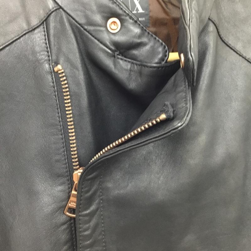 アルマーニエクスチェンジ ARMANI EXCHANGE ジャケット、上着 レザージャケット 羊革 XS 無地 黒 / ブラック /  メンズ USED 古着 中古 10085527