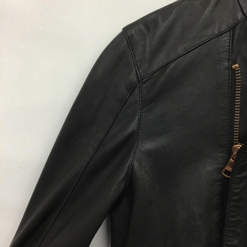 アルマーニエクスチェンジ ARMANI EXCHANGE ジャケット、上着 レザージャケット 羊革 XS 無地 黒 / ブラック /  メンズ USED 古着 中古 10085527