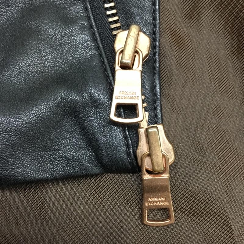 アルマーニエクスチェンジ ARMANI EXCHANGE ジャケット、上着 レザージャケット 羊革 XS 無地 黒 / ブラック /  メンズ USED 古着 中古 10085527