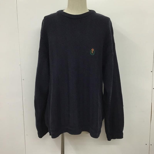 チャップス CHAPS ニット、セーター 長袖 コットン L ワンポイント 紺 / ネイビー /  メンズ USED 古着 中古 10085572