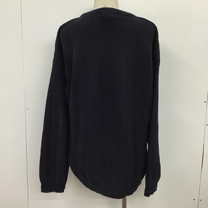 チャップス CHAPS ニット、セーター 長袖 コットン L ワンポイント 紺 / ネイビー /  メンズ USED 古着 中古 10085572