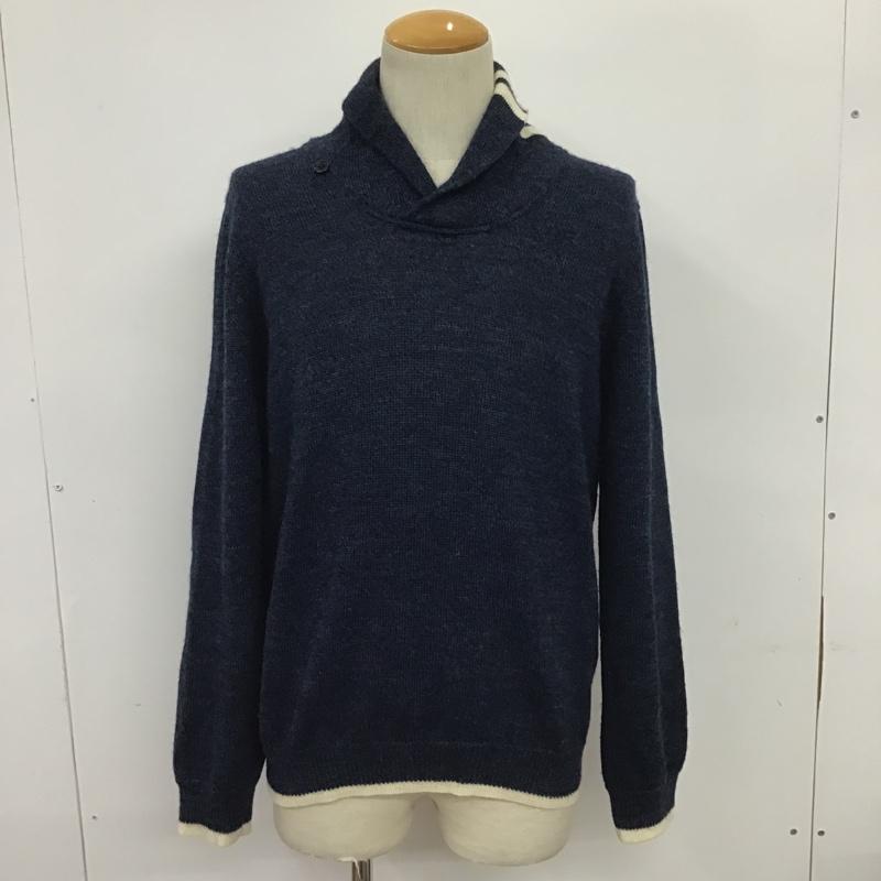 ソフネット SOPHNET. ニット、セーター 長袖 SOPH-112092 M 無地 紺 / ネイビー / X 白 / ホワイト /  メンズ USED 古着 中古 10085608