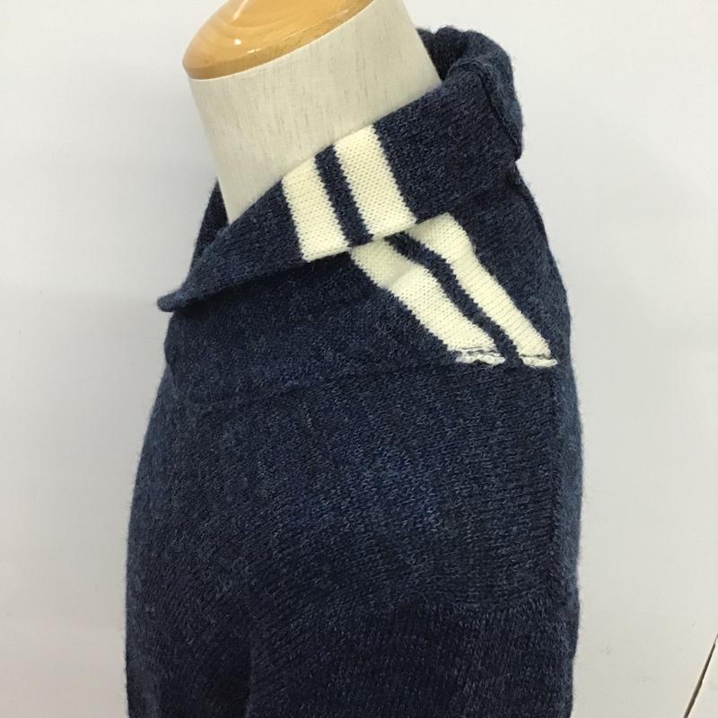 ソフネット SOPHNET. ニット、セーター 長袖 SOPH-112092 M 無地 紺 / ネイビー / X 白 / ホワイト /  メンズ USED 古着 中古 10085608