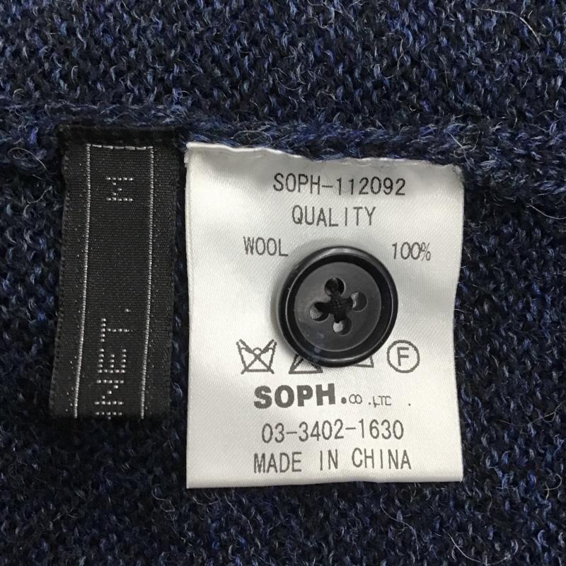 ソフネット SOPHNET. ニット、セーター 長袖 SOPH-112092 M 無地 紺 / ネイビー / X 白 / ホワイト /  メンズ USED 古着 中古 10085608