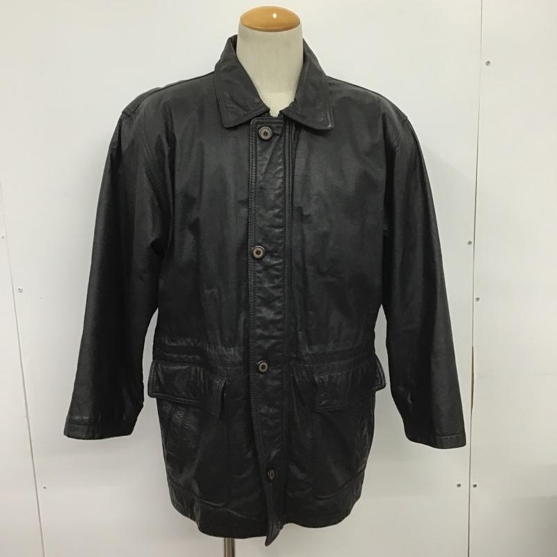 古着 USED ジャケット、上着 レザージャケット M 無地 黒 / ブラック /  メンズ USED 古着 中古 10085611
