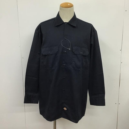 ディッキーズ Dickies シャツ、ブラウス 長袖 ワークシャツ M 無地 紺 / ネイビー /  メンズ USED 古着 中古 10085650