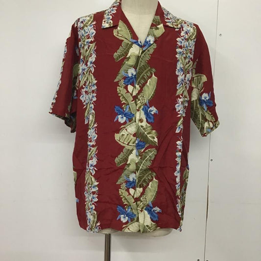 古着 USED シャツ、ブラウス 半袖 アロハシャツ オープンカラー M 花柄 えんじ / ワインレッド /  メンズ USED 古着 中古 10085716