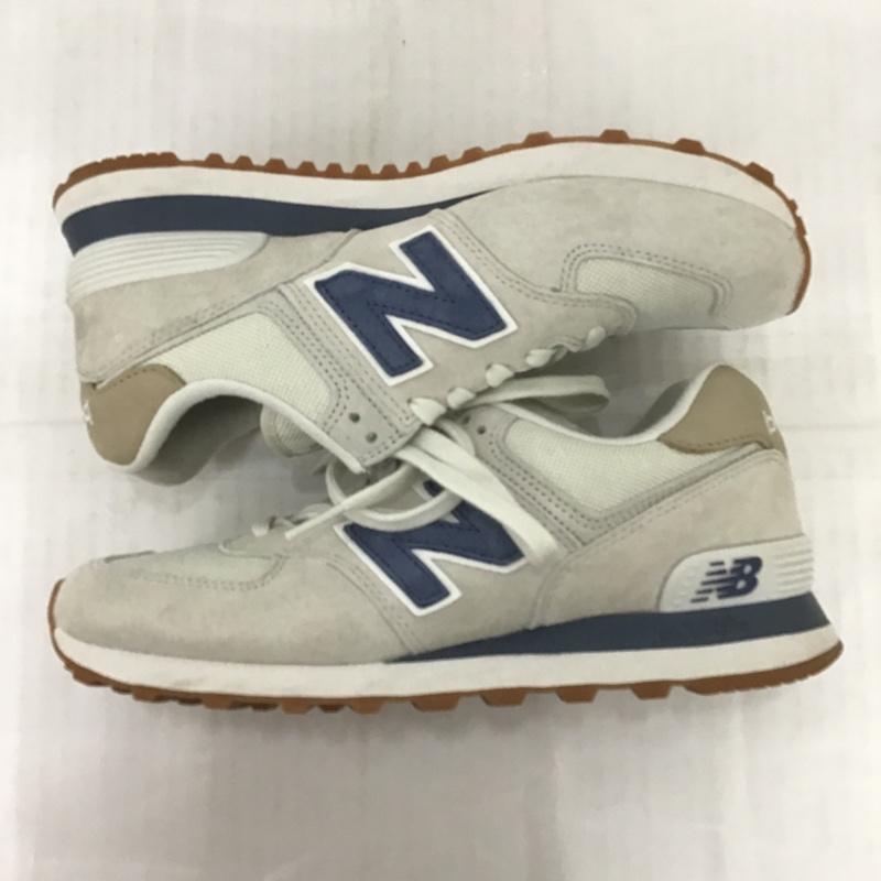 ニューバランス New Balance スニーカー スニーカー ML574LGI 25cm 箱有 25.0cm ロゴ、文字 ベージュ / ベージュ / X 紺 / ネイビー /  メンズ USED 古着 中古 10085920