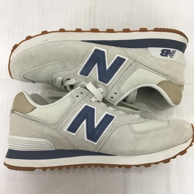 ニューバランス New Balance スニーカー スニーカー ML574LGI 25cm 箱有 25.0cm ロゴ、文字 ベージュ / ベージュ / X 紺 / ネイビー /  メンズ USED 古着 中古 10085920