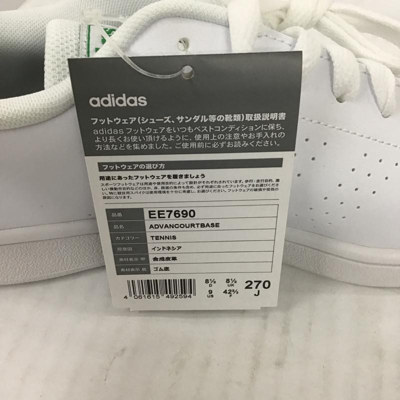 アディダス adidas スニーカー スニーカー EE7690 ADVANCOURT BASE 27cm 箱有 27.0cm ロゴ、文字 白 / ホワイト / X 緑 / グリーン /  メンズ USED 古着 中古 10085937