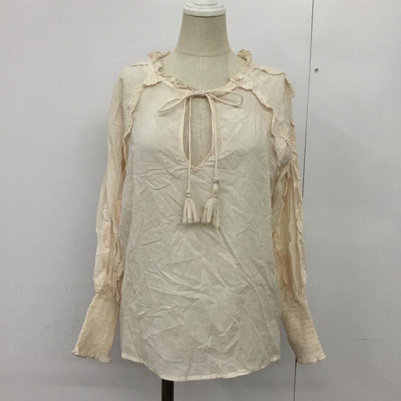 ザラベーシック ZARA BASIC カットソー 長袖 7200 236 052 タッセル XS 刺繍 アイボリー / アイボリー /  レディース USED 古着 中古 10085961