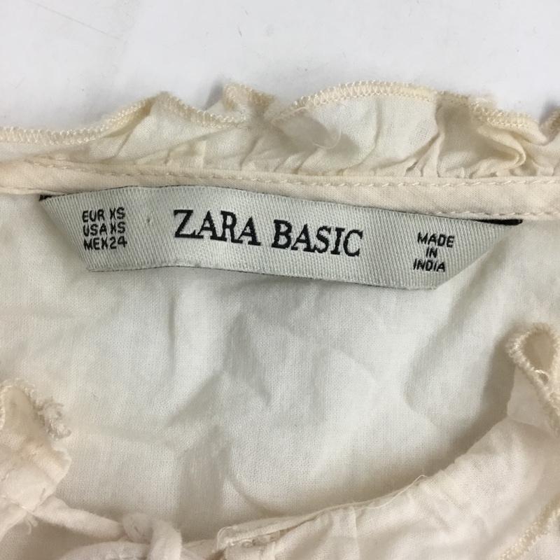 ザラベーシック ZARA BASIC カットソー 長袖 7200 236 052 タッセル XS 刺繍 アイボリー / アイボリー /  レディース USED 古着 中古 10085961