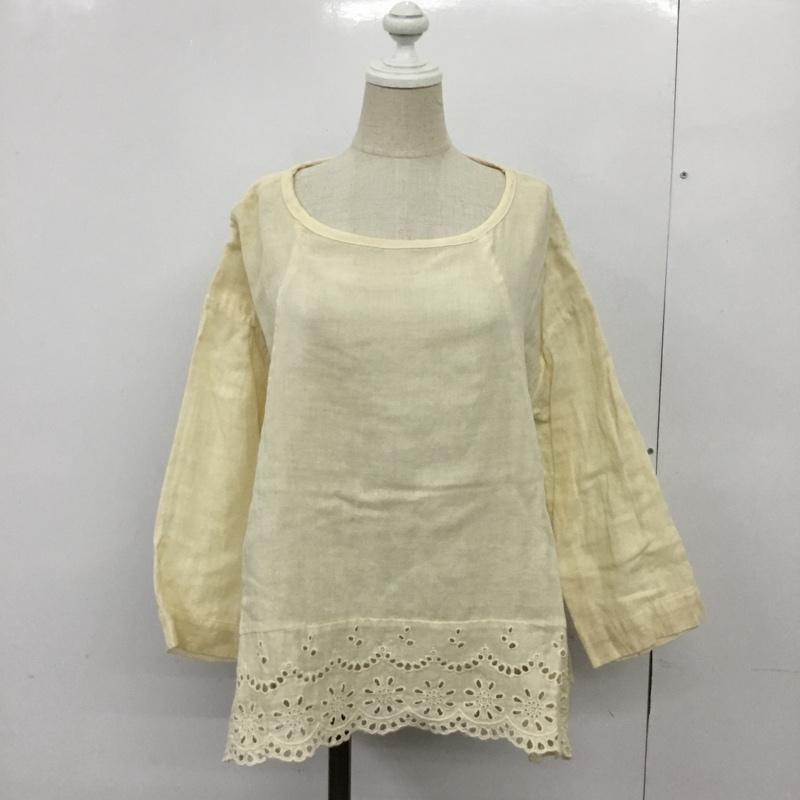 スタディオクリップ studio CLIP カットソー 長袖 S152659-1F ダブルガーゼ スカラップ 刺繍 黄 / イエロー /  レディース USED 古着 中古 10085965