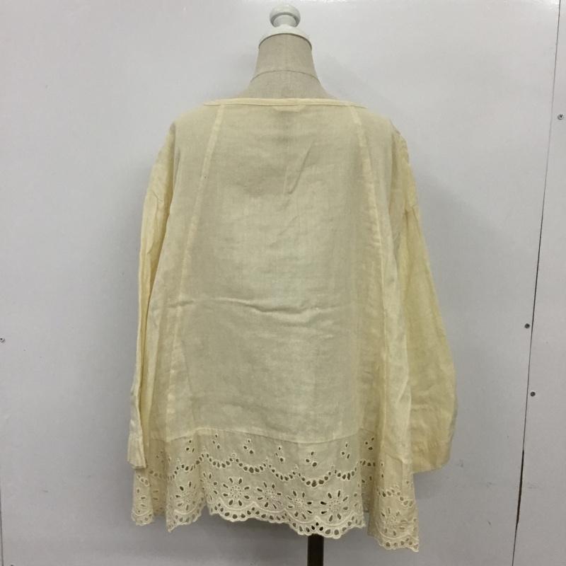 スタディオクリップ studio CLIP カットソー 長袖 S152659-1F ダブルガーゼ スカラップ 刺繍 黄 / イエロー /  レディース USED 古着 中古 10085965