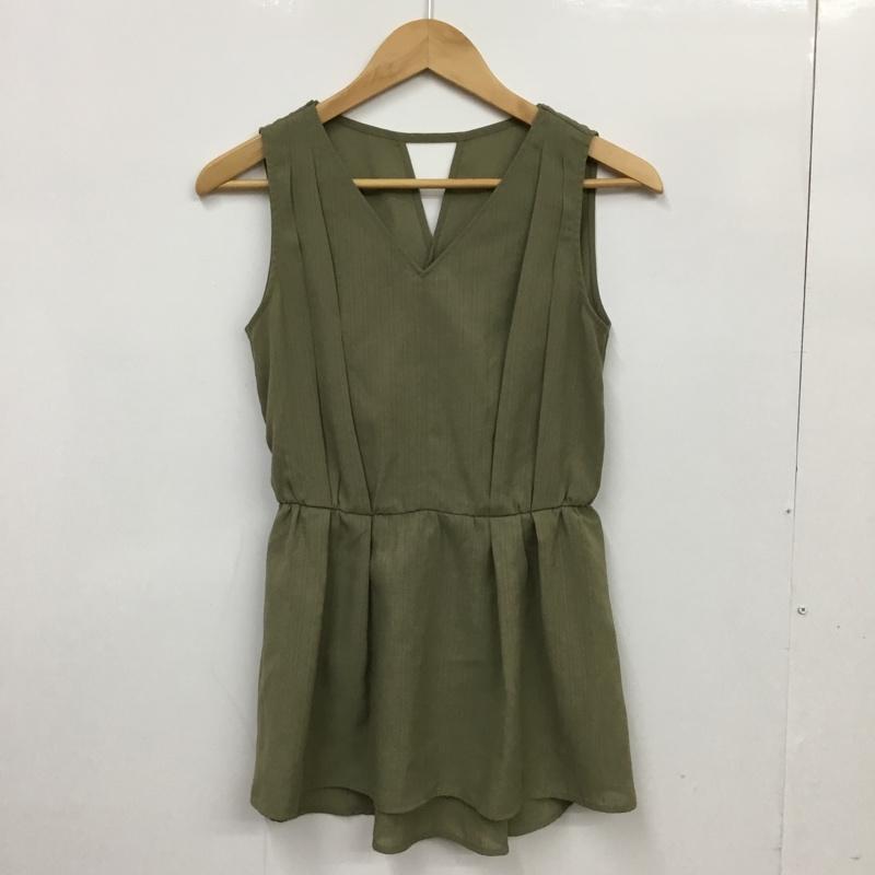 アズールバイマウジー AZUL BY MOUSSY タンクトップ タンクトップ 250ESB30-600E BACK RIBBON PEPLUM TOP バックリボンペプラムトップ S 無地 カーキ / カーキ /  レディース USED 古着 中古 10085981