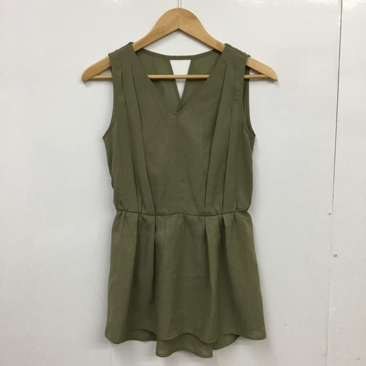アズールバイマウジー AZUL BY MOUSSY タンクトップ タンクトップ 250ESB30-600E BACK RIBBON PEPLUM TOP バックリボンペプラムトップ S 無地 カーキ / カーキ /  レディース USED 古着 中古 10085981
