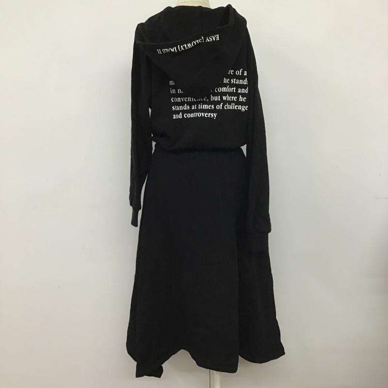 ジーナシス JEANASIS ワンピース ロングスカート JS430025TP スウェットワンピース FREE ロゴ、文字 黒 / ブラック /  レディース USED 古着 中古 10086110