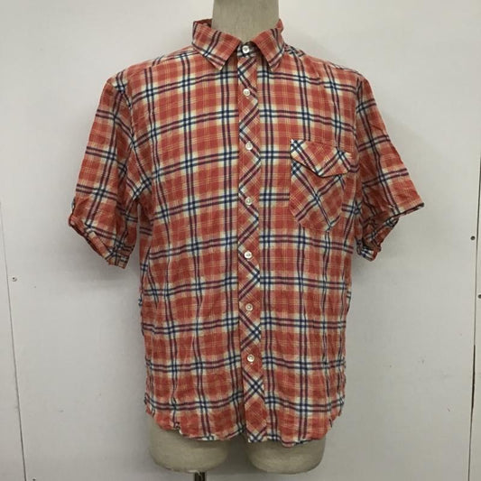 グリーンレーベルリラクシング green label relaxing シャツ、ブラウス 半袖 3216-166-0316 L チェック 赤 / レッド / X 白 / ホワイト / X 紺 / ネイビー /  メンズ USED 古着 中古 10086256