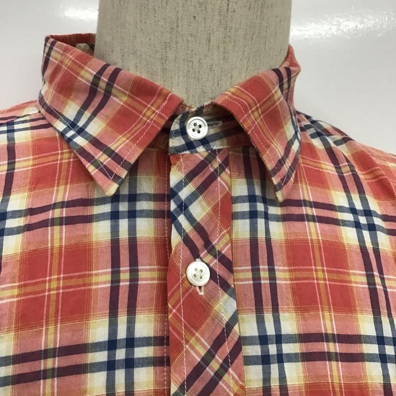 グリーンレーベルリラクシング green label relaxing シャツ、ブラウス 半袖 3216-166-0316 L チェック 赤 / レッド / X 白 / ホワイト / X 紺 / ネイビー /  メンズ USED 古着 中古 10086256