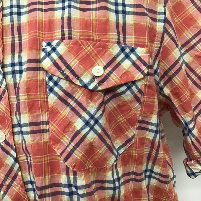 グリーンレーベルリラクシング green label relaxing シャツ、ブラウス 半袖 3216-166-0316 L チェック 赤 / レッド / X 白 / ホワイト / X 紺 / ネイビー /  メンズ USED 古着 中古 10086256