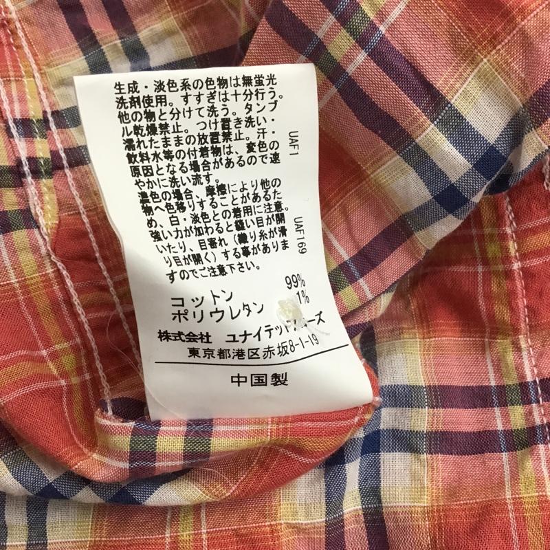 グリーンレーベルリラクシング green label relaxing シャツ、ブラウス 半袖 3216-166-0316 L チェック 赤 / レッド / X 白 / ホワイト / X 紺 / ネイビー /  メンズ USED 古着 中古 10086256