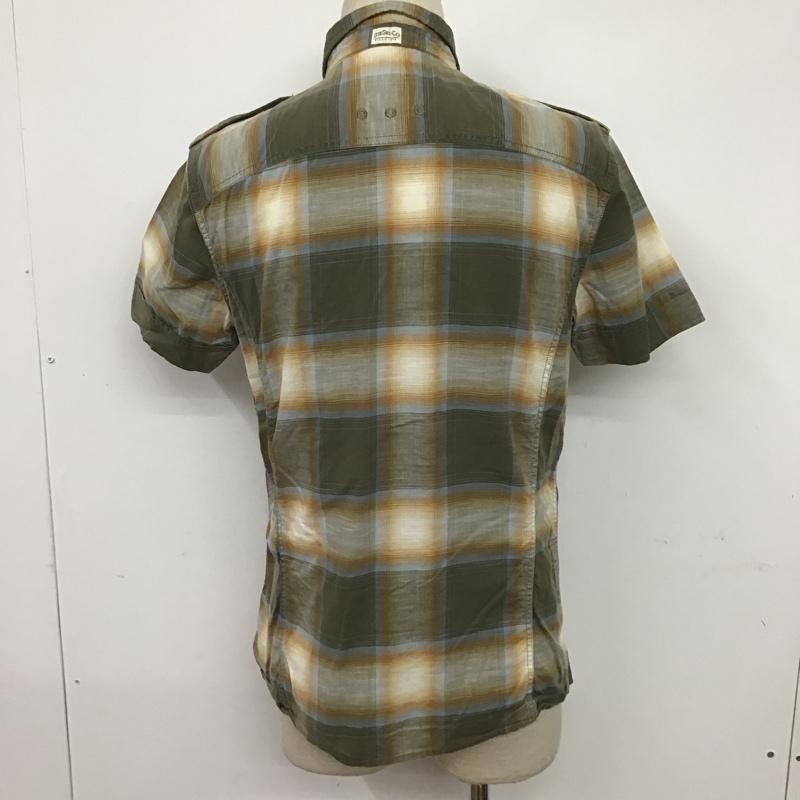 ディーゼル DIESEL シャツ、ブラウス 半袖 M チェック カーキ / カーキ / X ベージュ / ベージュ / X 水色 / ライトブルー /  メンズ USED 古着 中古 10086273