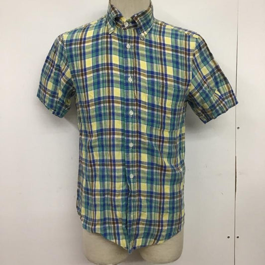 ビューティアンドユースユナイテッドアローズ BEAUTY&YOUTH UNITED ARROWS シャツ、ブラウス 半袖 1216-149-0149 ボタンダウン S チェック 青 / ブルー / X 茶 / ブラウン / X 黄 / イエロー / X 薄緑 / ライトグリーン /  メンズ USED 古着 中古 10086284