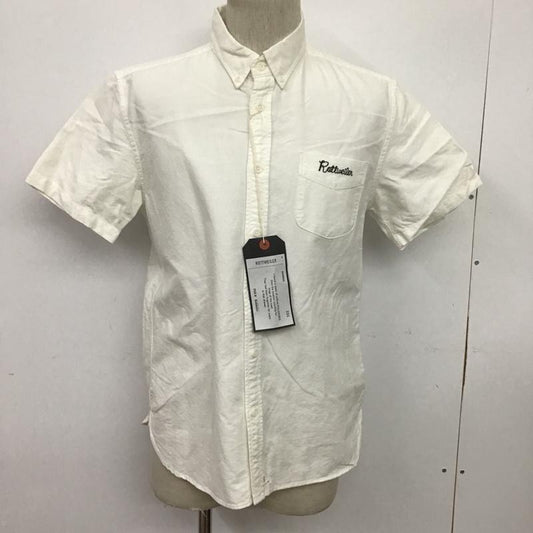 ロットワイラー ROTTWEILER シャツ、ブラウス 半袖 RTW14S-010 OX SS B.D SHIRT ボタンダウン L ロゴ、文字 白 / ホワイト /  メンズ USED 古着 中古 10086305