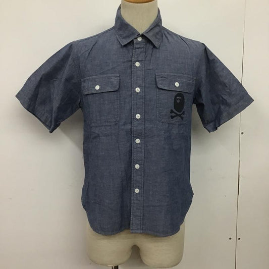 アベイシングエイプ A BATHING APE シャツ、ブラウス 半袖 4910-131-011 PIRATE S ワンポイント 紺 / ネイビー /  メンズ USED 古着 中古 10086307